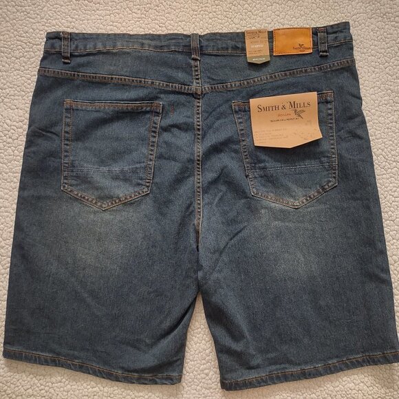 NWT Smith & Mills dark wash Cotton Blend denim shorts mens size 46 - Picture 5 of 7